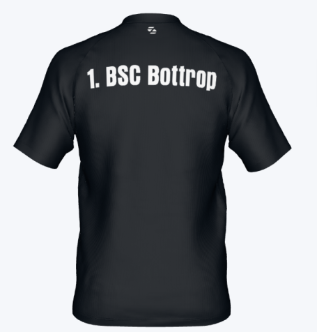 Schwarzes Trikot mit der Aufschrift "1. BSC Bottrop" auf dem Rücken.